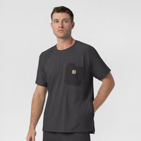 Force Cross-Flex Knit Men's Crew Neck Scrub Top Pewter side view