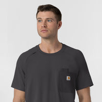 Force Cross-Flex Knit Men's Crew Neck Scrub Top Pewter back detail
