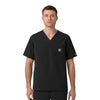 Rugged Flex FLD Men's Ripstop V-Neck Scrub Top Black