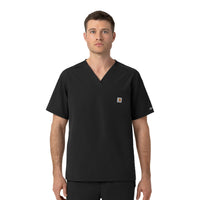 Rugged Flex FLD Men's Ripstop V-Neck Scrub Top Black
