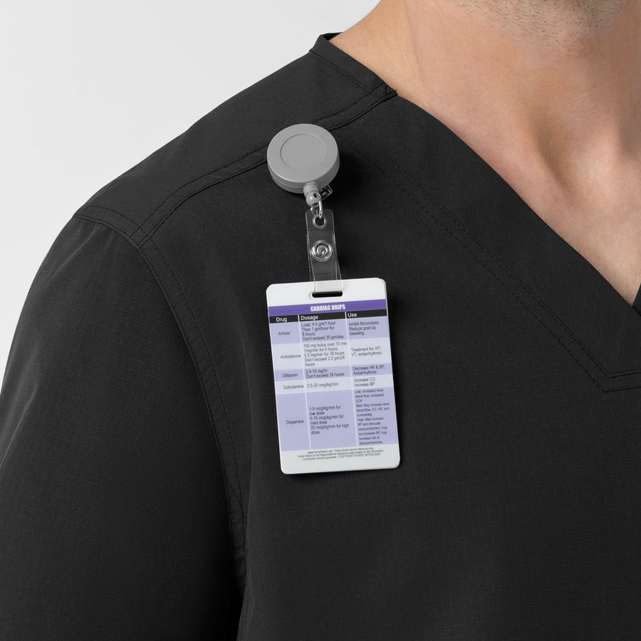 Rugged Flex FLD Men's Ripstop V-Neck Scrub Top Black hemline detail