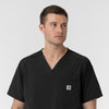 Rugged Flex FLD Men's Ripstop V-Neck Scrub Top Black back detail