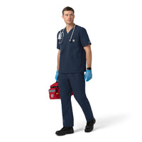 Rugged Flex FLD Men's Ripstop V-Neck Scrub Top Navy full scrub set