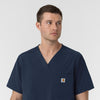 Rugged Flex FLD Men's Ripstop V-Neck Scrub Top Navy back detail