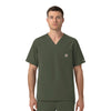Rugged Flex FLD Men's Ripstop V-Neck Scrub Top Olive