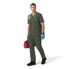 Rugged Flex FLD Men's Ripstop V-Neck Scrub Top Olive full scrub set