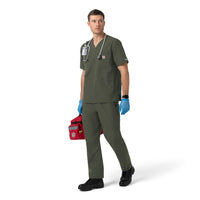 Rugged Flex FLD Men's Ripstop V-Neck Scrub Top Olive full scrub set