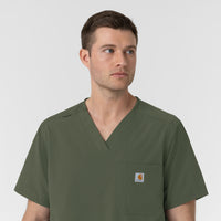 Carhartt Rugged Flex FLD Men's Ripstop V-Neck Scrub Top - Olive