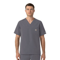 Rugged Flex FLD Men's Ripstop V-Neck Scrub Top Pewter