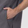 Rugged Flex FLD Men's Ripstop V-Neck Scrub Top Pewter front detail