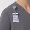 Rugged Flex FLD Men's Ripstop V-Neck Scrub Top Pewter hemline detail