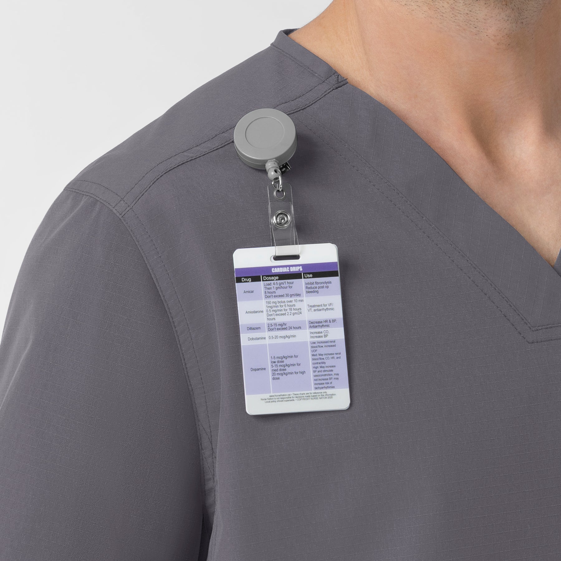 Rugged Flex FLD Men's Ripstop V-Neck Scrub Top Pewter hemline detail