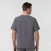 Rugged Flex FLD Men's Ripstop V-Neck Scrub Top Pewter back view