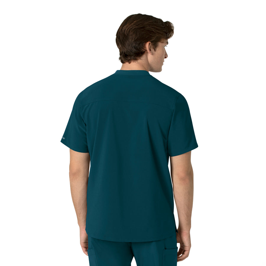 Force Cross-Flex Men's Henley Scrub Top Caribbean back view