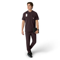 Carhartt Force Cross-Flex Men's Henley Scrub Top - Dark Sepia brown scrub set