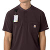 Carhartt Force Cross-Flex Men's Henley Scrub Top - Dark Sepia badge loop