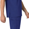 Force Cross-Flex Men's Henley Scrub Top Galaxy Blue front detail