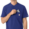 Force Cross-Flex Men's Henley Scrub Top Galaxy Blue side detail 1