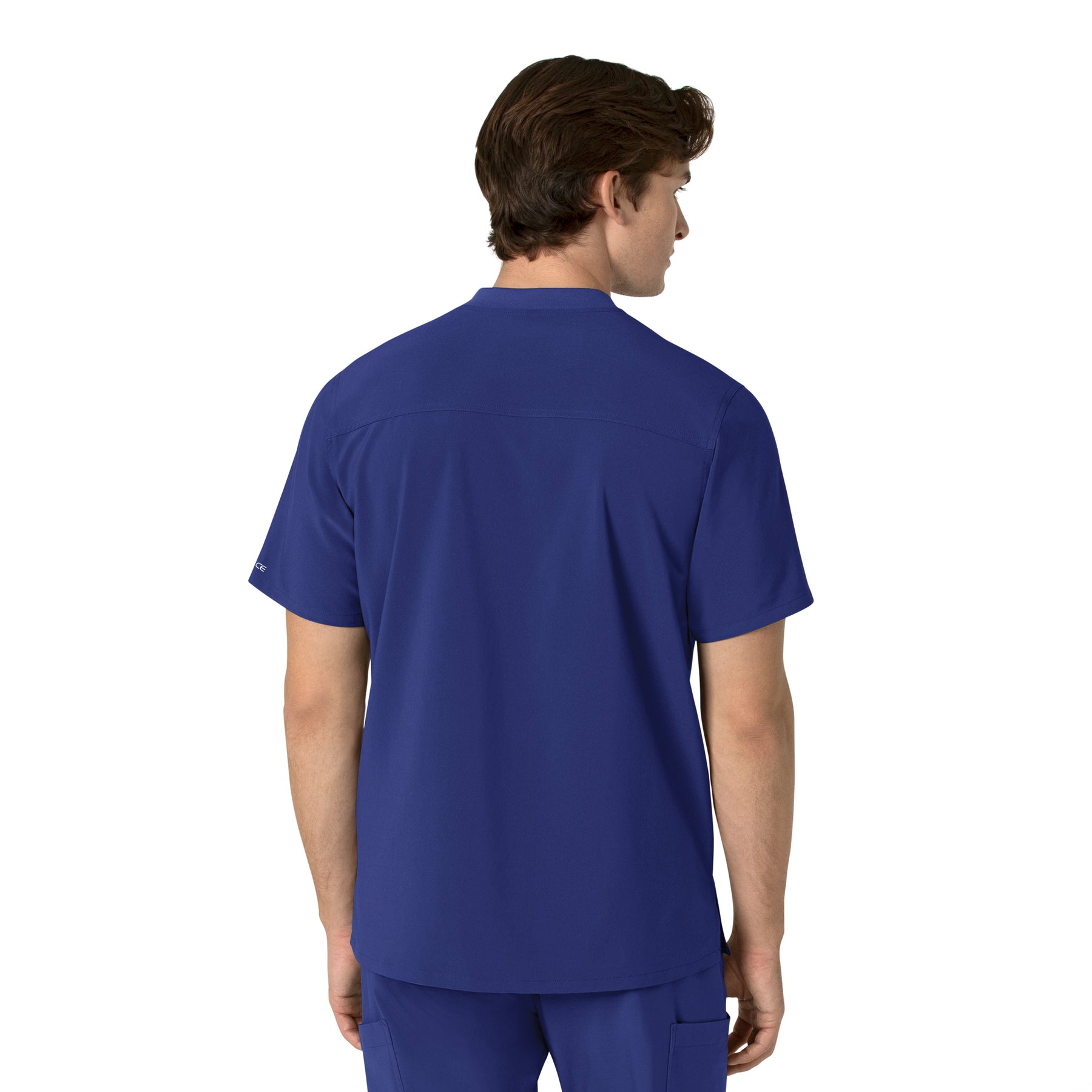 Force Cross-Flex Men's Henley Scrub Top Galaxy Blue back view