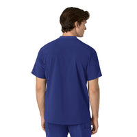 Force Cross-Flex Men's Henley Scrub Top Galaxy Blue back view