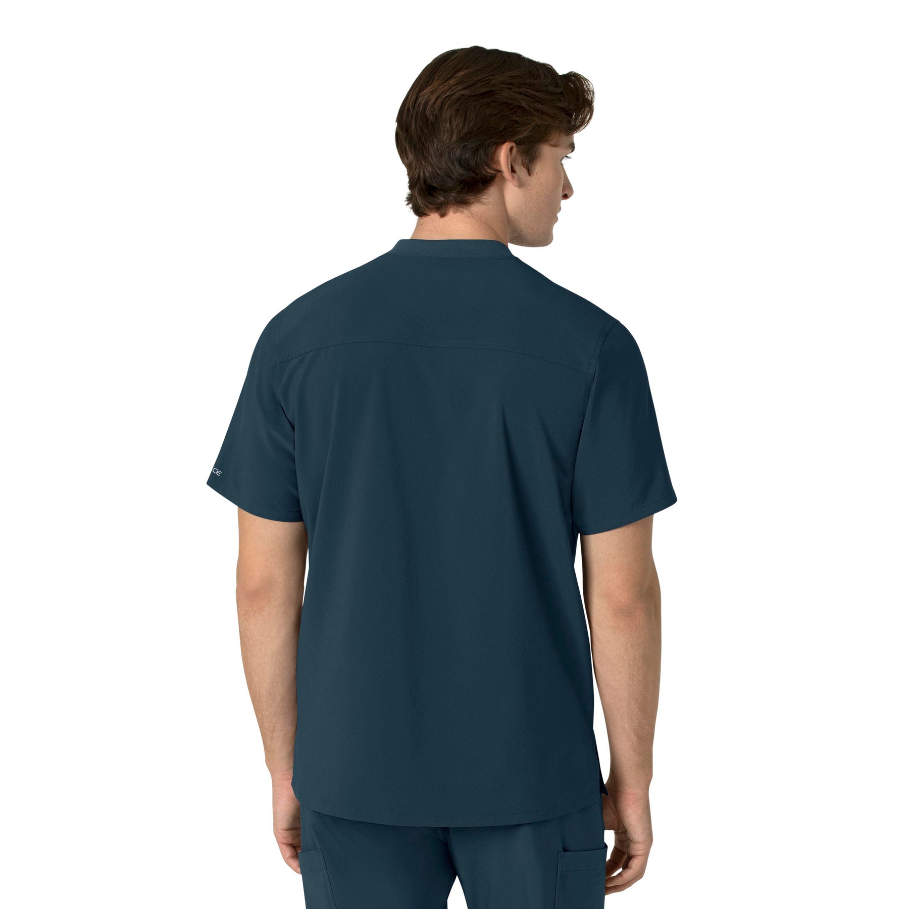 Force Cross-Flex Men's Henley Scrub Top Navy back view