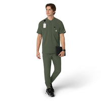 Force Cross-Flex Men's Henley Scrub Top Olive full scrub set
