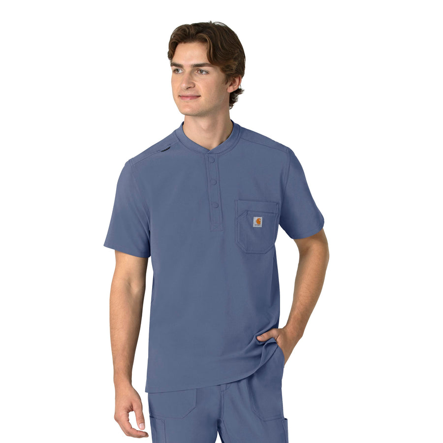 Force Cross-Flex Men's Henley Scrub Top Riverside
