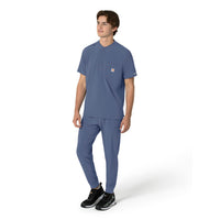 Force Cross-Flex Men's Henley Scrub Top Riverside side view