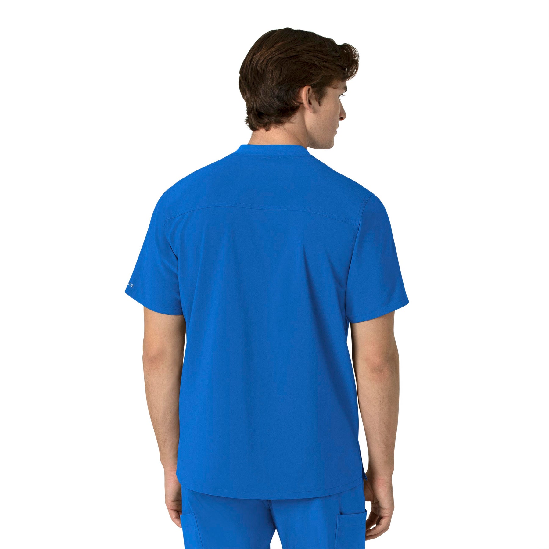 Force Cross-Flex Men's Henley Scrub Top Royal back view