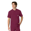 Force Cross-Flex Men's Henley Scrub Top Wine