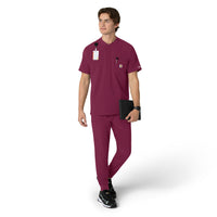 Force Cross-Flex Men's Henley Scrub Top Wine full scrub set