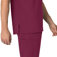 Force Cross-Flex Men's Henley Scrub Top Wine front detail