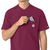 Force Cross-Flex Men's Henley Scrub Top Wine side detail 1