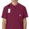 Force Cross-Flex Men's Henley Scrub Top Wine side detail 2