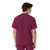 Force Cross-Flex Men's Henley Scrub Top Wine back view