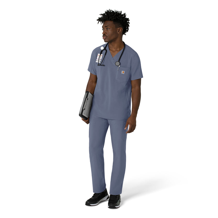 Carhartt Cross-Flex Men's V-Neck Scrub Top - Approaching Storm