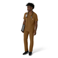 Force Cross-Flex Men's V-Neck Scrub Top Carhartt Brown full scrub set