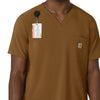 Force Cross-Flex Men's V-Neck Scrub Top Carhartt Brown front detail
