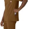 Force Cross-Flex Men's V-Neck Scrub Top Carhartt Brown side detail 2
