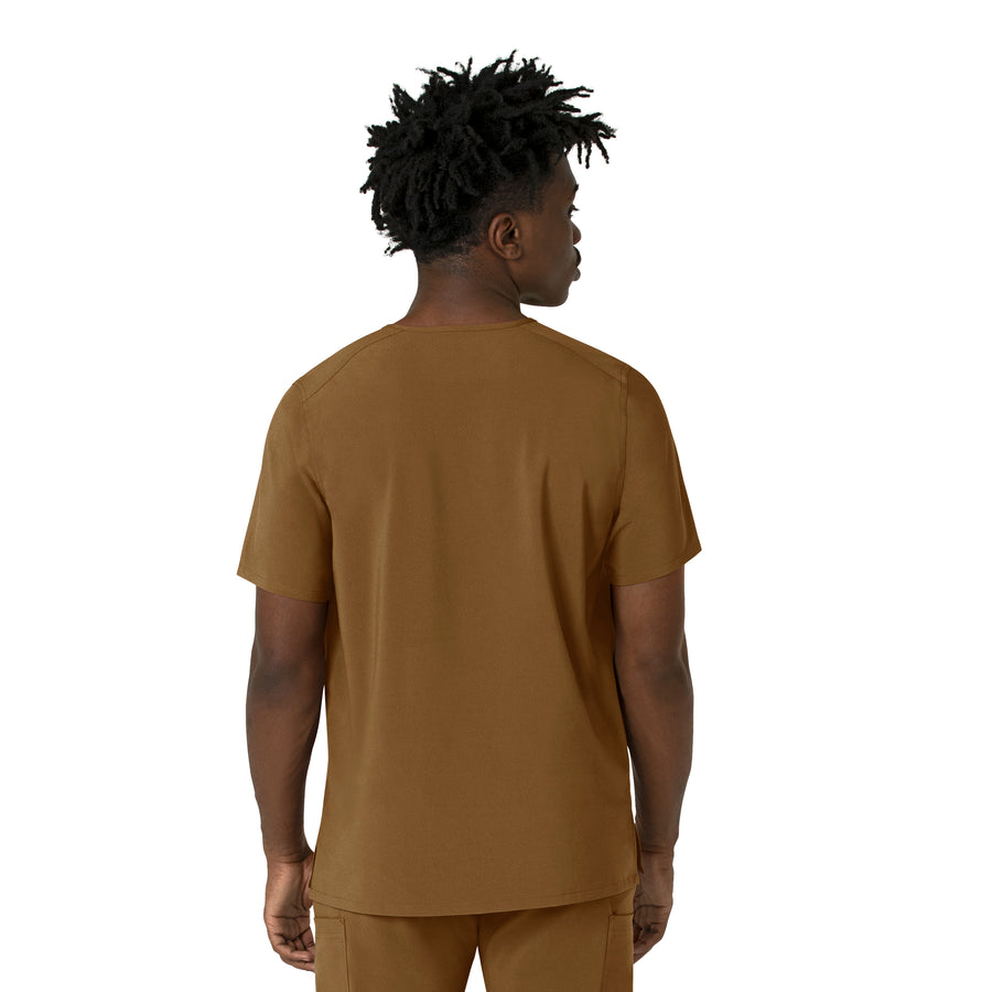 Force Cross-Flex Men's V-Neck Scrub Top Carhartt Brown back view