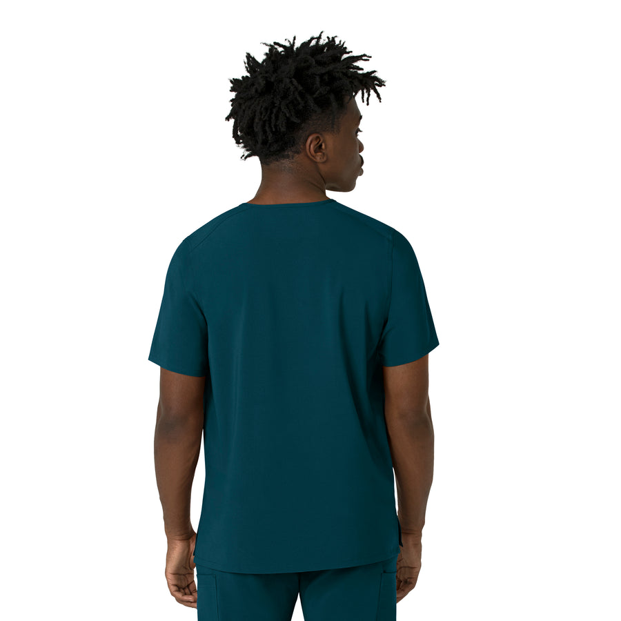 Force Cross-Flex Men's V-Neck Scrub Top Caribbean back view