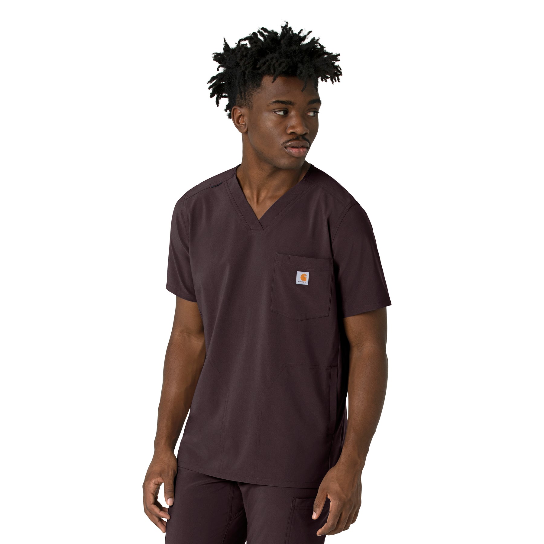 Carhartt Force Cross-Flex Men's V-Neck Scrub Top - Dark Sepia side