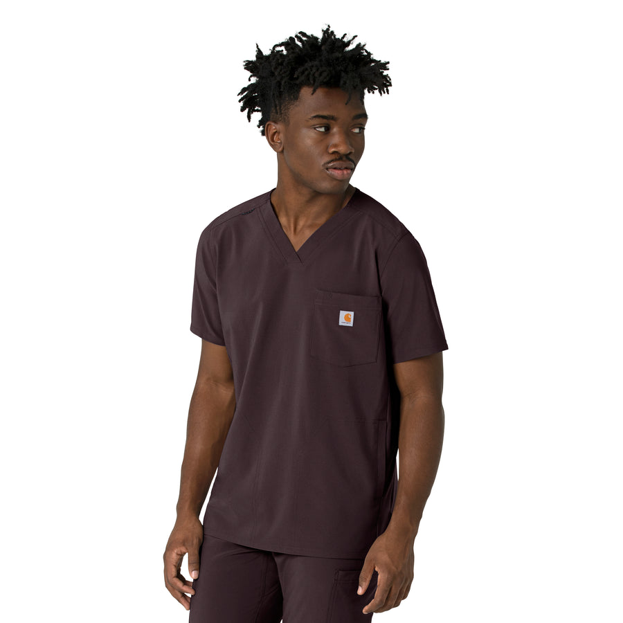 Carhartt Force Cross-Flex Men's V-Neck Scrub Top - Dark Sepia side