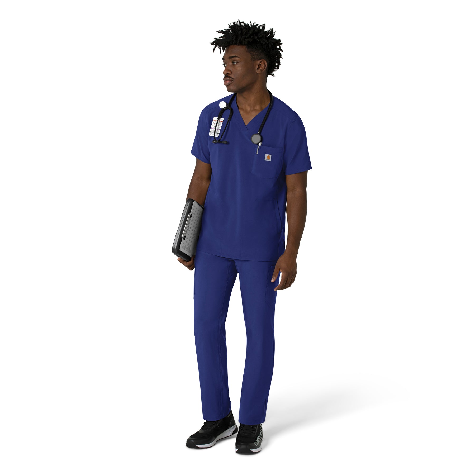 Force Cross-Flex Men's V-Neck Scrub Top Galaxy Blue full scrub set