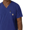 Force Cross-Flex Men's V-Neck Scrub Top Galaxy Blue side detail 1