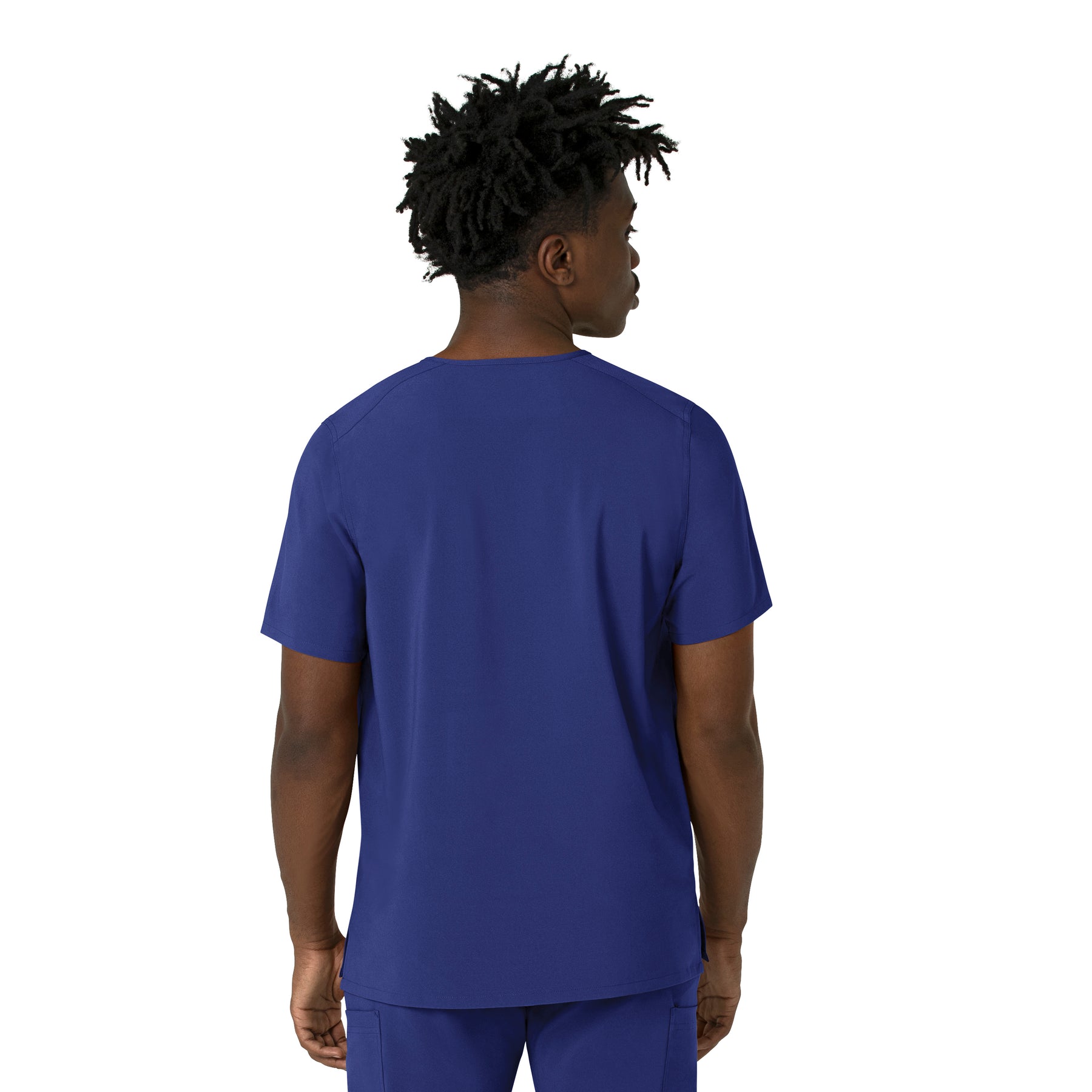 Force Cross-Flex Men's V-Neck Scrub Top Galaxy Blue back view