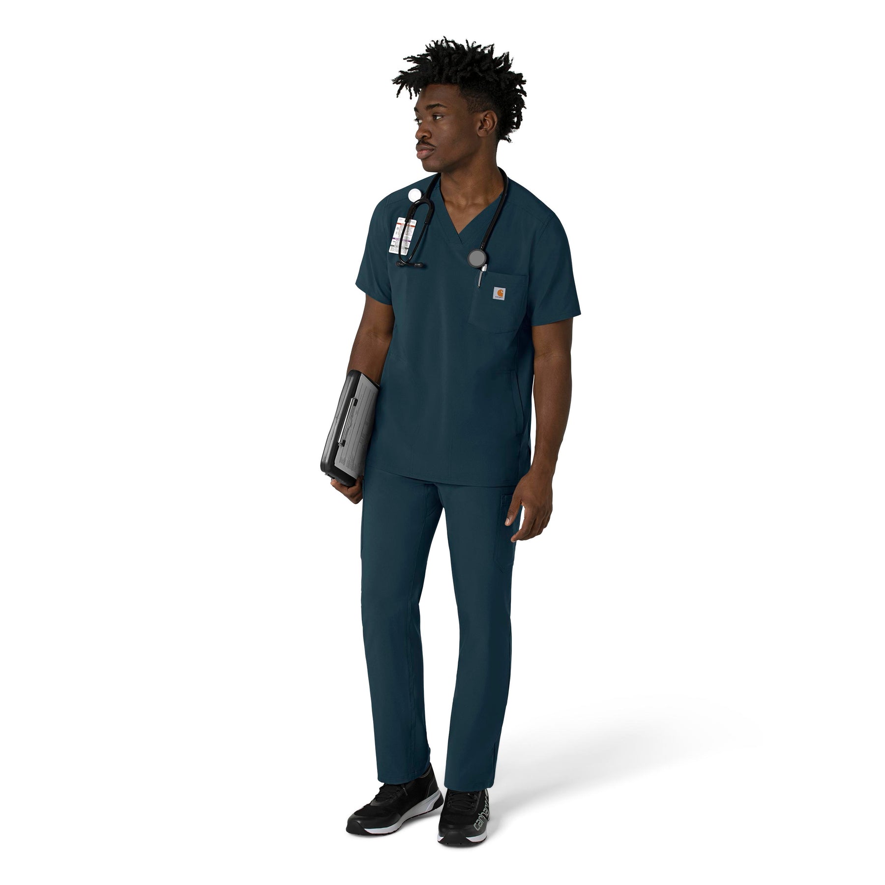 Force Cross-Flex Men's V-Neck Scrub Top Navy full scrub set