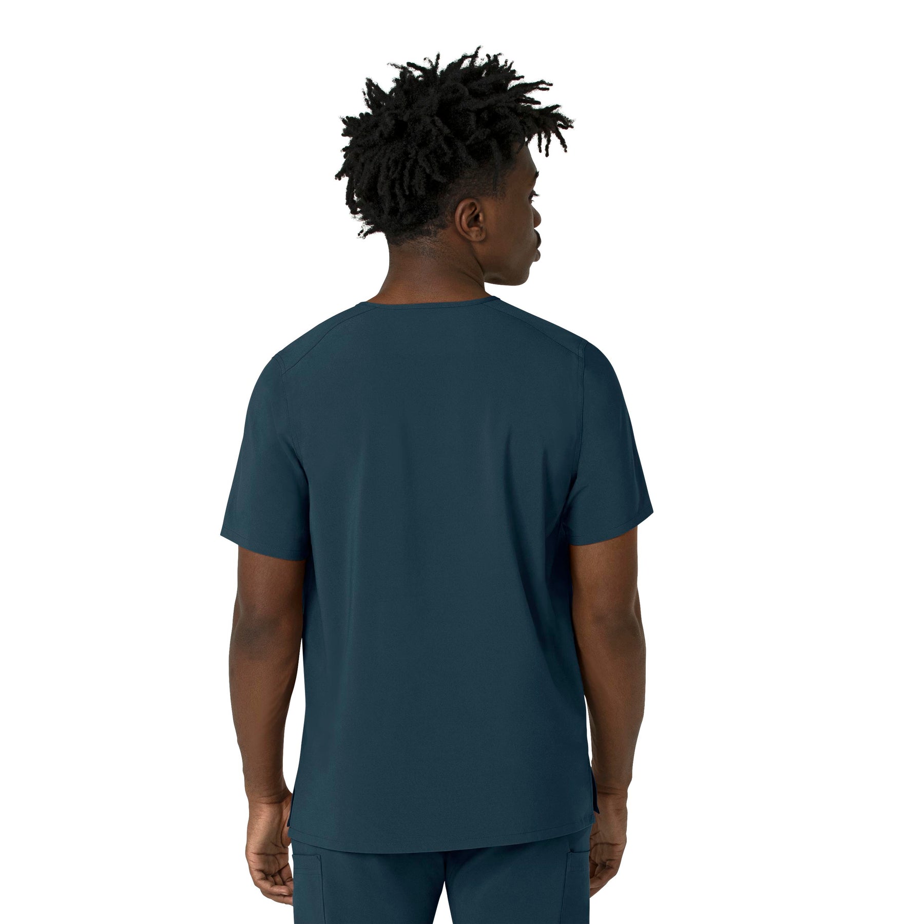 Force Cross-Flex Men's V-Neck Scrub Top Navy back view
