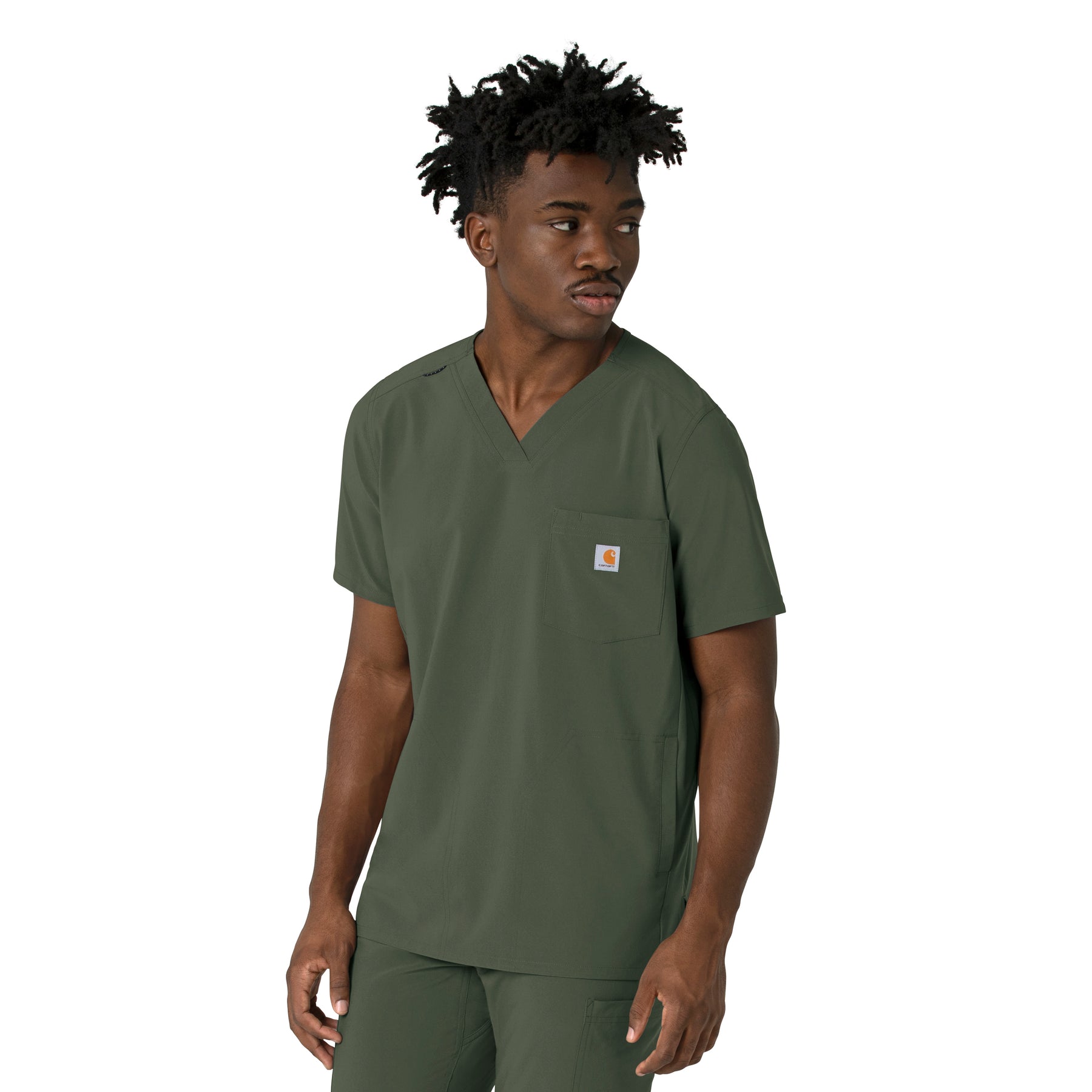 Force Cross-Flex Men's V-Neck Scrub Top Olive