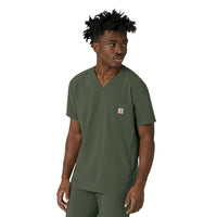 Force Cross-Flex Men's V-Neck Scrub Top Olive